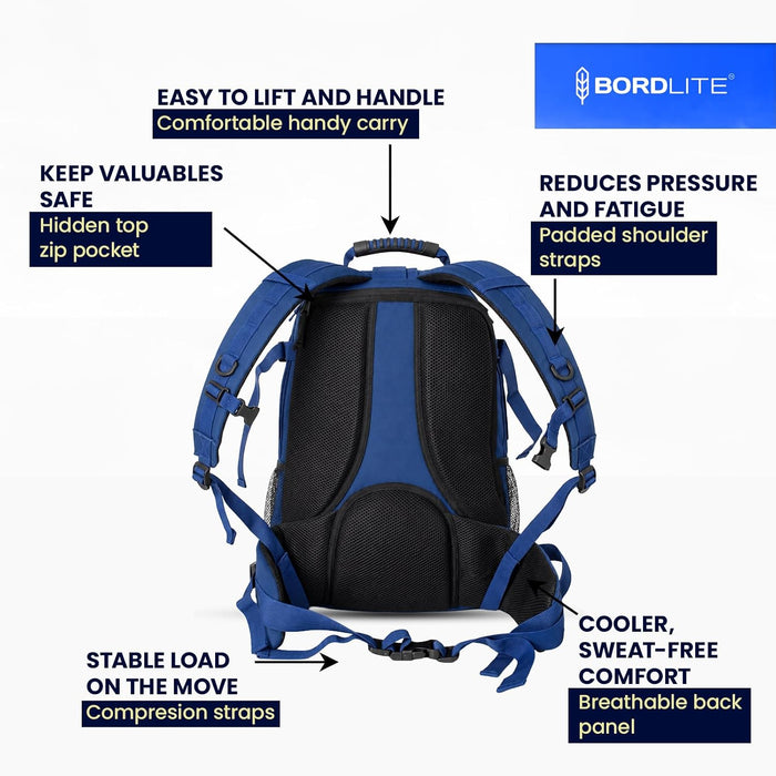 Bordlite 25L Military Tactical Backpack, Heavy Duty MOLLE Rucksack with Padded Shoulder Straps, Waist Belt, Multiple Compartments for Hiking, Camping, Travel, Gym & Work