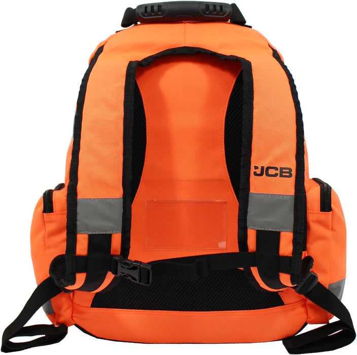 JCB - Hi Viz Backpack, Work Rucksack, High Visibility Safety Rucksack, Reflective Bag for Cycling Walks, Sports, Gym, School