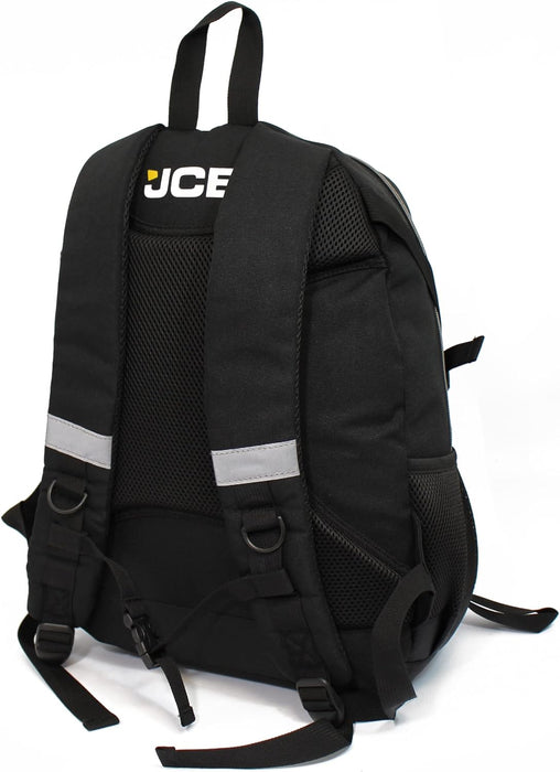 JCB Backpack Black Travel Bag - Rucksack Work Bag, Great for Under Seat Bag for Travel, Multi Pocket Casual Backpacks, Adjustable Straps