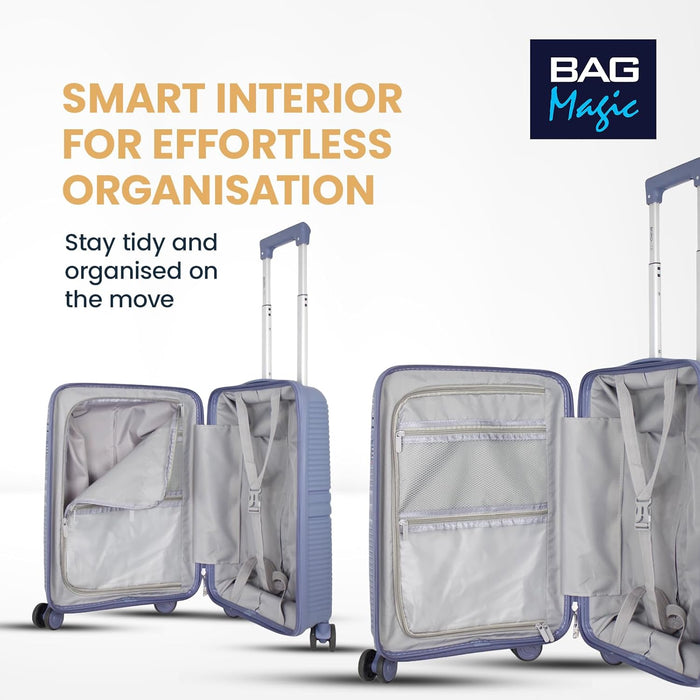 Bordlite® PP Cabin Suitcase - Lightweight Case with Lockable Front Laptop Compartment