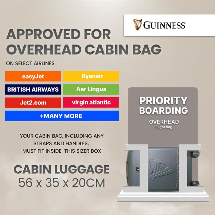 Guinness® ABS Suitcase – Lightweight Hard Shell Luggage with 360° Spinner Wheels