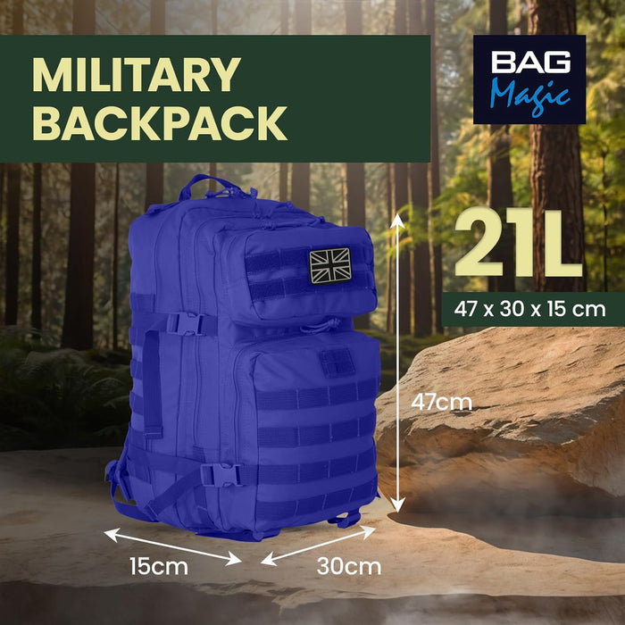 21L Military Tactical Backpack – Durable MOLLE Rucksack with Multi-Pocket Storage