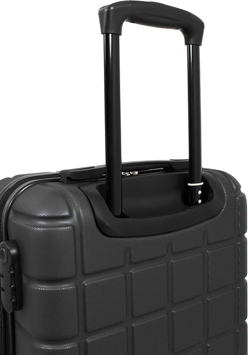 18" Lightweight Hard Shell Cabin Approved Suitcase, Easy Spinner 4 Wheels - Black