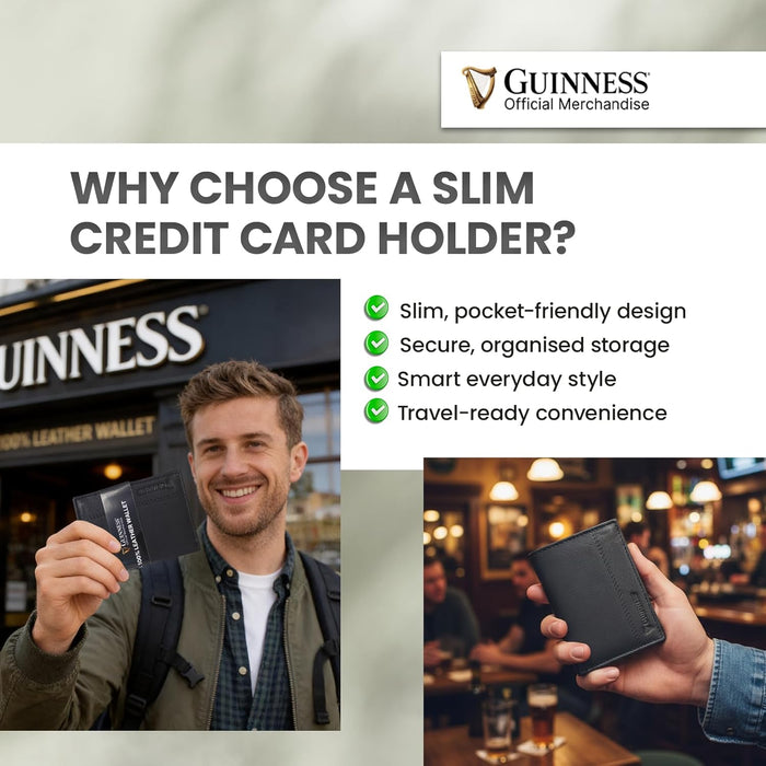 Guinness Official Men’s Genuine Leather RFID Blocking Wallets & Gift Sets