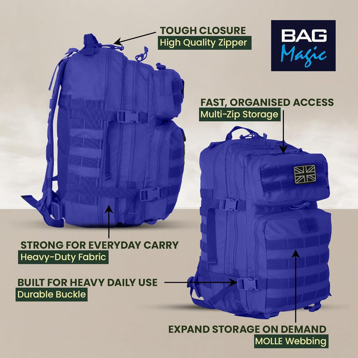 21L Military Tactical Backpack – Durable MOLLE Rucksack with Multi-Pocket Storage