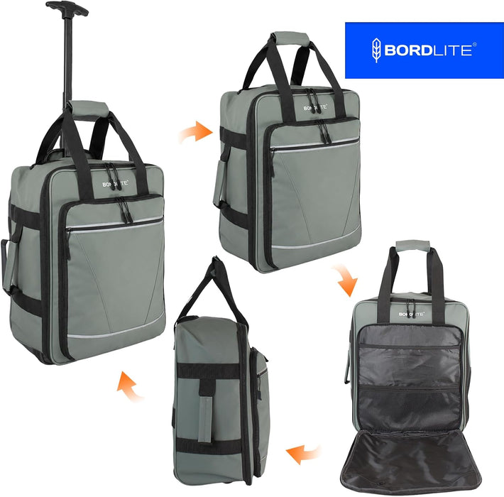 Bordlite EasyJet Underseat Cabin Bag 45x36x20cm - Wheeled Travel Holdall with Trolley Handle - Lightweight Tarp Soft Shell Carry On Luggage - Fits EasyJet Free Bag Allowance