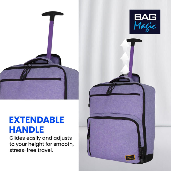 EasyJet Underseat Cabin Bag 45x36x20cm – Wheeled Travel Holdall with Trolley Handle – Lightweight Soft Shell Carry On Luggage – Fits EasyJet Free Bag Allowance