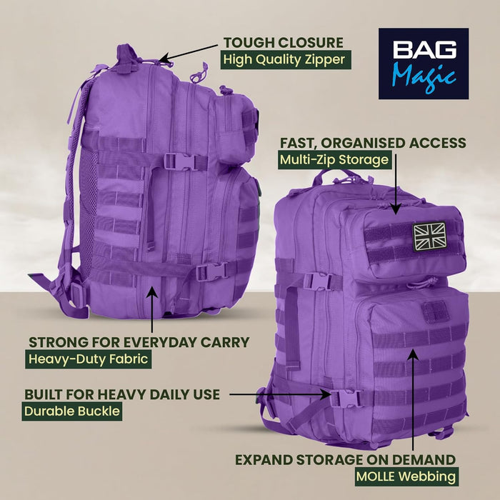 21L Military Tactical Backpack – Durable MOLLE Rucksack with Multi-Pocket Storage