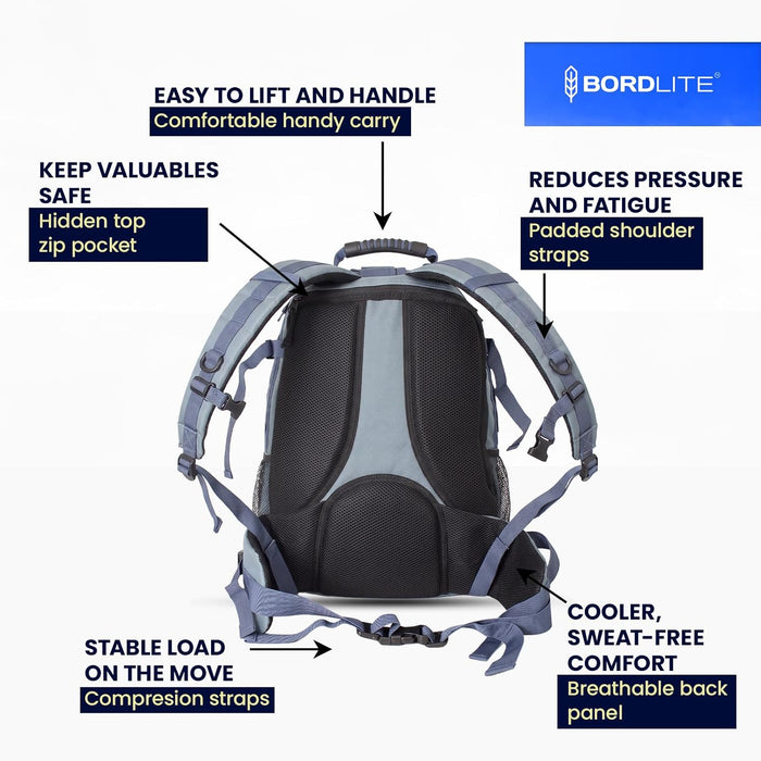 Bordlite 25L Military Tactical Backpack, Heavy Duty MOLLE Rucksack with Padded Shoulder Straps, Waist Belt, Multiple Compartments for Hiking, Camping, Travel, Gym & Work
