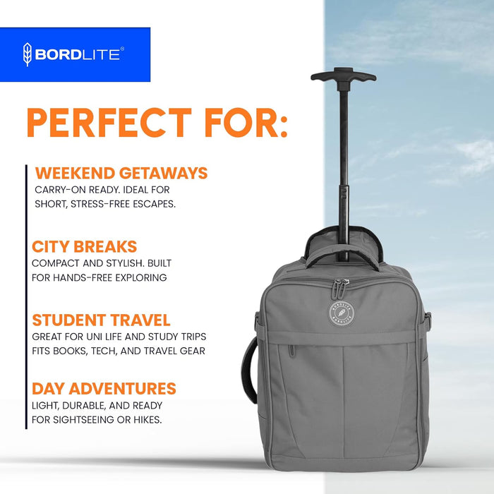 Bordlite 32L EasyJet Cabin Bag 45x36x20cm, Underseat Wheeled Travel Bag with Telescopic Handle