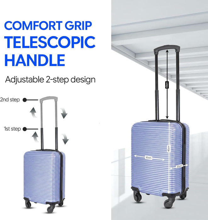 Bordlite Ryanair 40x30x20cm Underseat Carry On Suitcase with Removable Wheels | Extra Packing Space & Cabin Size Fit | Lightweight Luggage