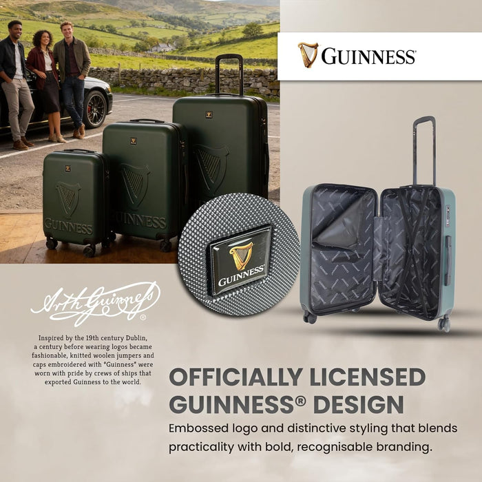 Guinness® ABS Suitcase – Lightweight Hard Shell Luggage with 360° Spinner Wheels