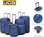 JCB Extra Large Lightweight Suitcase Luggage Cabin Trolley Bag Case Telescopic - Navy