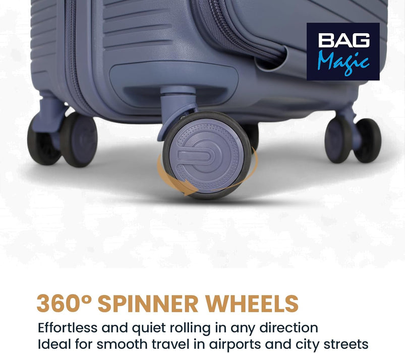 Bordlite® PP Cabin Suitcase - Lightweight Case with Lockable Front Laptop Compartment