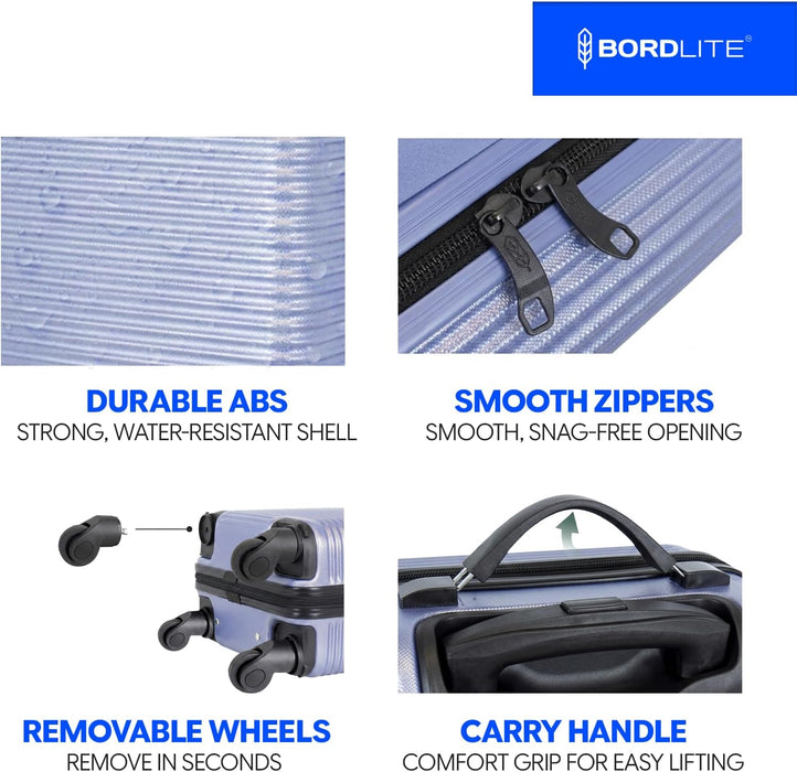 Bordlite Ryanair 40x30x20cm Underseat Carry On Suitcase with Removable Wheels | Extra Packing Space & Cabin Size Fit | Lightweight Luggage