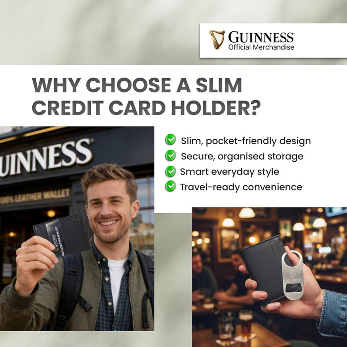 Guinness Official Men’s Genuine Leather RFID Blocking Wallets & Gift Sets