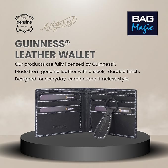 Guinness Ryanair Cabin Backpack 40x25x20cm Underseat Bag + Leather Bifold Wallet Bundle