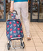 Lightweight Wheeled Shopping Trolley - Push Cart Luggage Bag with Wheels Easy Rolling Foldable Frame