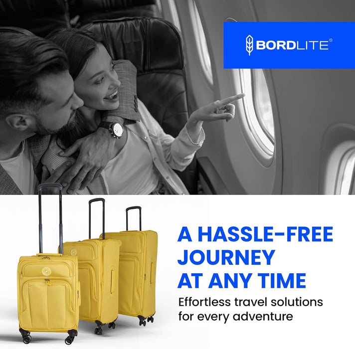 Bordlite Lightweight Expandable Suitcase - Soft Shell Travel Case with 360° Spinner Wheels