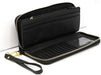 Nicole Brown - Faux Leather Gold Zip Clutch Purse | Removable Strap Vegan Leather (Black)