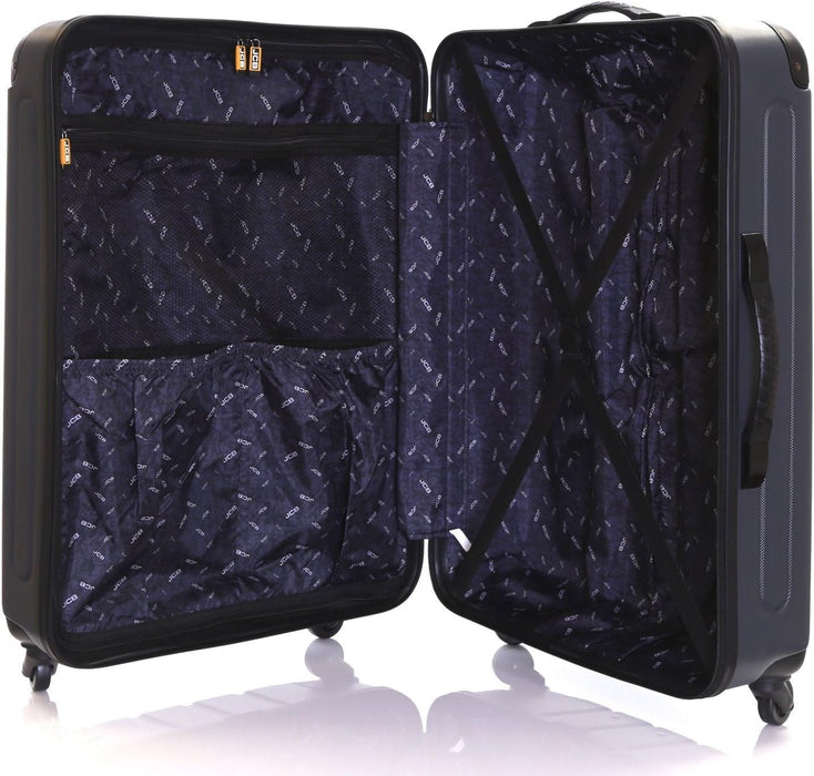 JCB - Lightweight Hard Shell Suitcase - 360 Degree Spinner Wheels - Made with ABS Polycarbonate Hard Shell - Flight Case - Luggage Bags for Travel