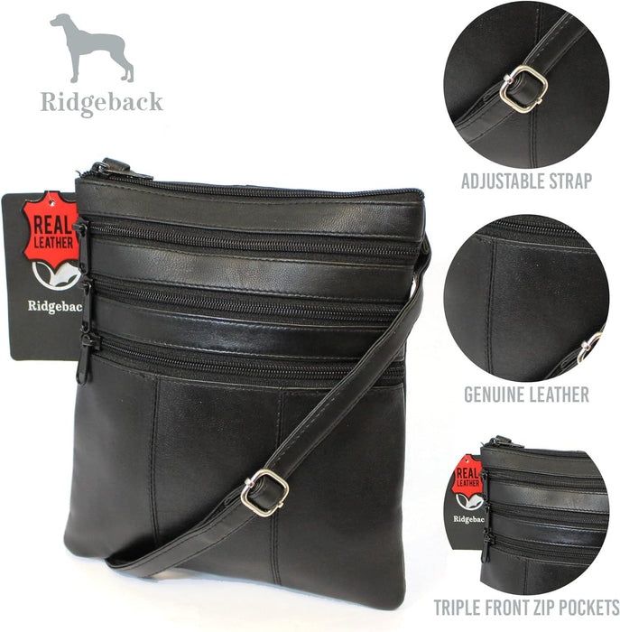 Ridgeback - Genuine Leather Crossbody Handbag For Woman - Real Leather Adjustable Strap Handbags