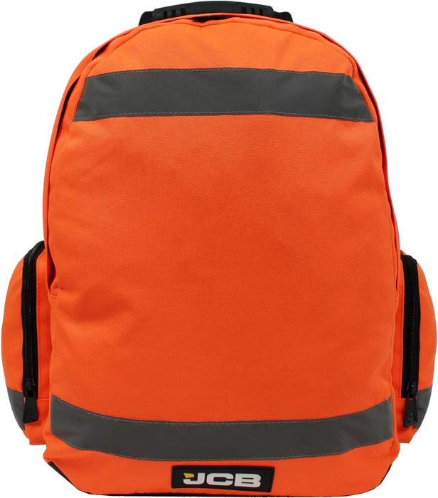 JCB - Hi Viz Backpack, Work Rucksack, High Visibility Safety Rucksack, Reflective Bag for Cycling Walks, Sports, Gym, School