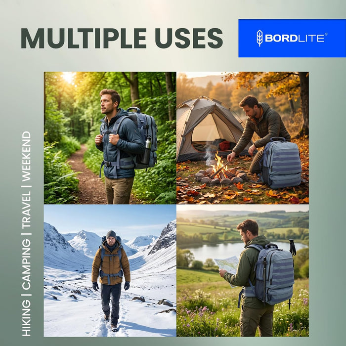 Bordlite 25L Military Tactical Backpack, Heavy Duty MOLLE Rucksack with Padded Shoulder Straps, Waist Belt, Multiple Compartments for Hiking, Camping, Travel, Gym & Work