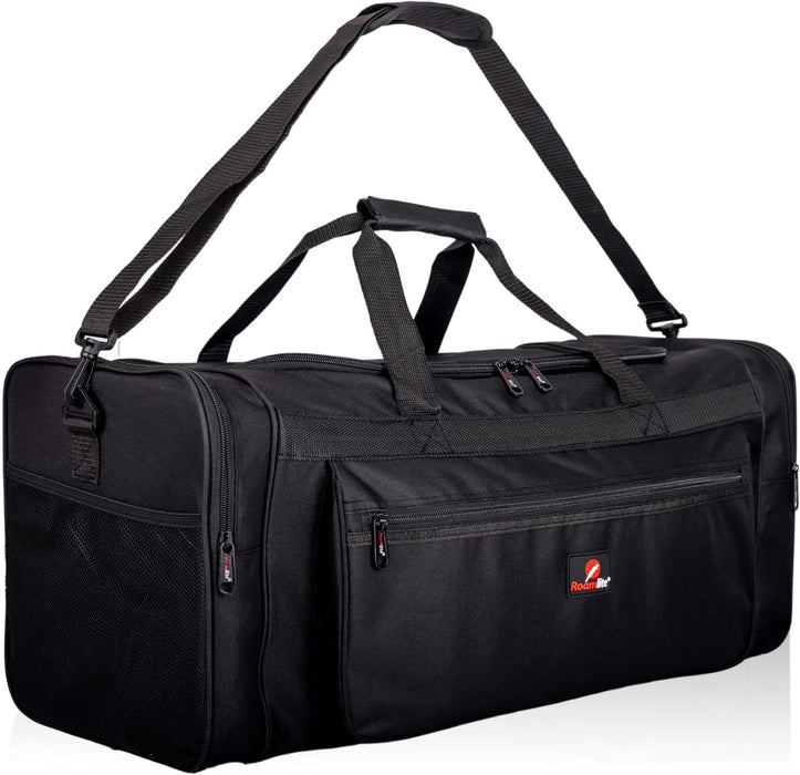 Roamlite Travel Duffle Holdalls - Weekend or Very Big Overnight Bag - Gym Sports Kit - 66x30x30 cm Litre RL58K (Black)