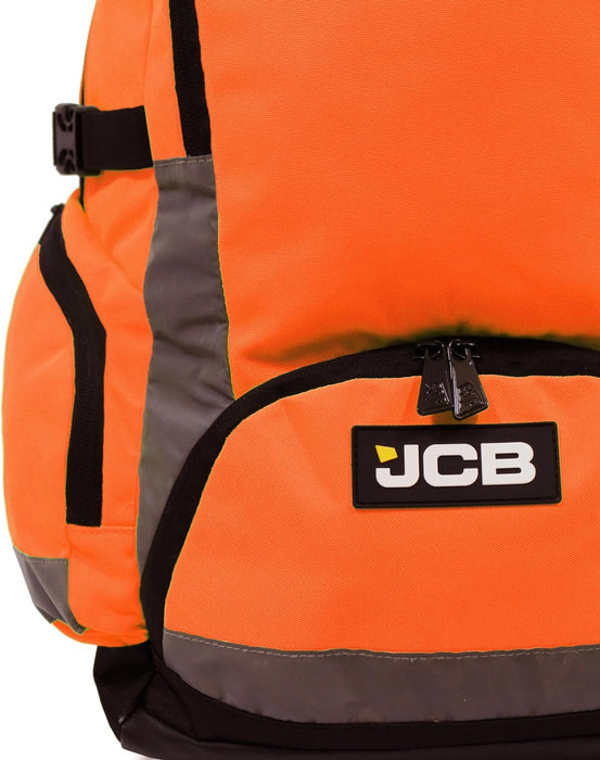 JCB - Hi Viz Backpack, High Visibility Safety Rucksack, Work Rucksack, Reflective Bag for Cycling Walks, Sports, Gym, School