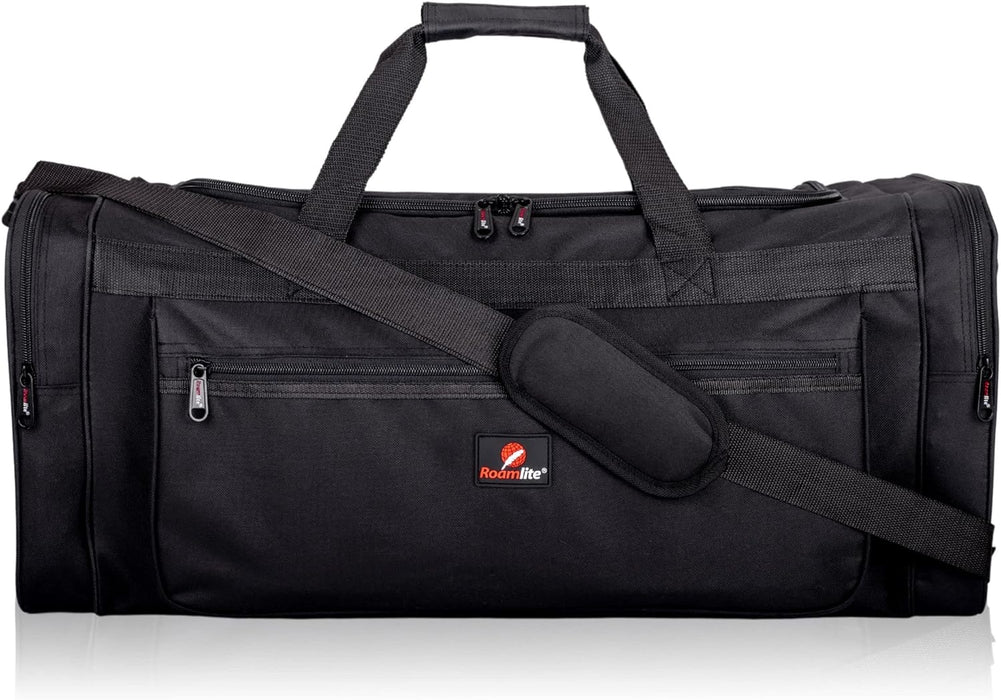 Roamlite Travel Duffle Holdalls - Weekend or Very Big Overnight Bag - Gym Sports Kit - 66x30x30 cm Litre RL58K (Black)