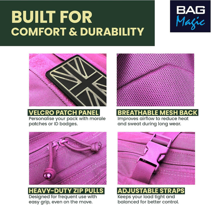 21L Military Tactical Backpack – Durable MOLLE Rucksack with Multi-Pocket Storage