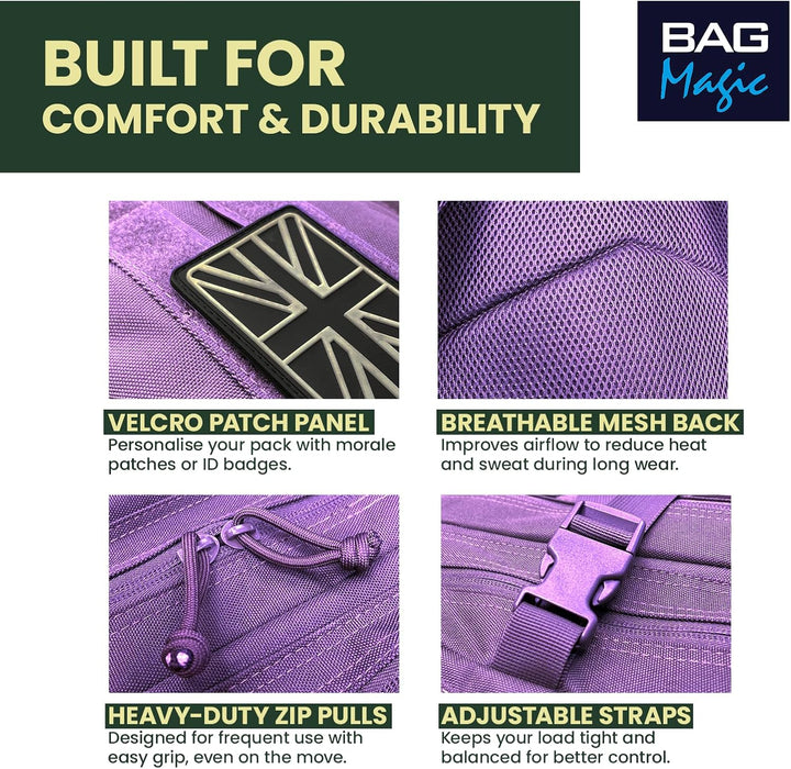 21L Military Tactical Backpack – Durable MOLLE Rucksack with Multi-Pocket Storage