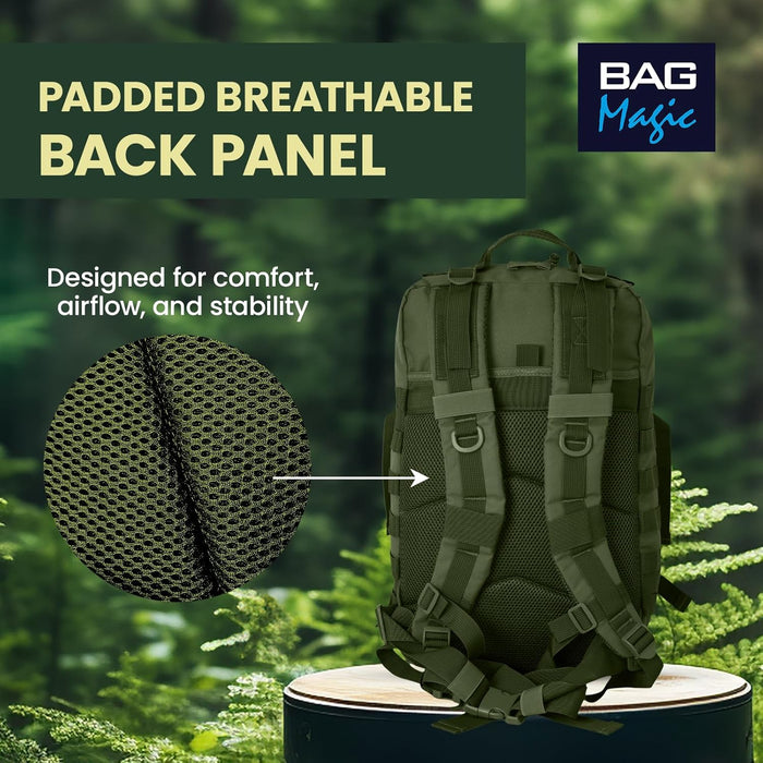 21L Military Tactical Backpack – Durable MOLLE Rucksack with Multi-Pocket Storage