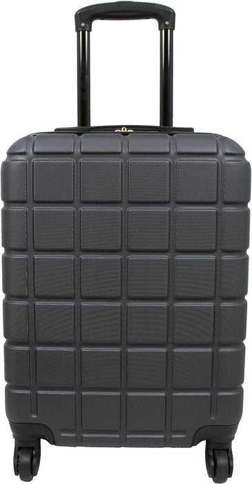 18" Lightweight Hard Shell Cabin Approved Suitcase, Easy Spinner 4 Wheels - Black