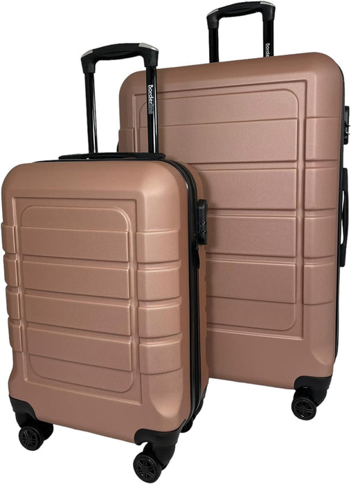 Bordlite 2 Piece Lightweight ABS Suitcase Set - 20"+30", Cabin Approved Hardshell Case with 360-Degree Spinning Wheels ABS Suitcase