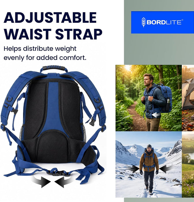 Bordlite 25L Military Tactical Backpack, Heavy Duty MOLLE Rucksack with Padded Shoulder Straps, Waist Belt, Multiple Compartments for Hiking, Camping, Travel, Gym & Work