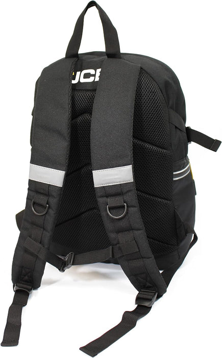 JCB Backpack Travel Bag - Work Rucksack Black, Under Seat Bag for Travel, Adjustable Straps, Multi Pocket Casual Backpacks