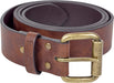 JCB - Mens Classic Genuine Leather Lined Belt - Genuine Brass Style Buckle Work Belts Gifts For Men Him