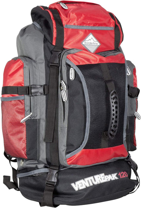 Trendyshop365 VenturePak Trekking Rucksack 120 Litres Black/Red, black/red