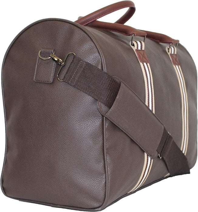 Borderline - Faux Leather Designer Style Holdall Weekend Bag-25L