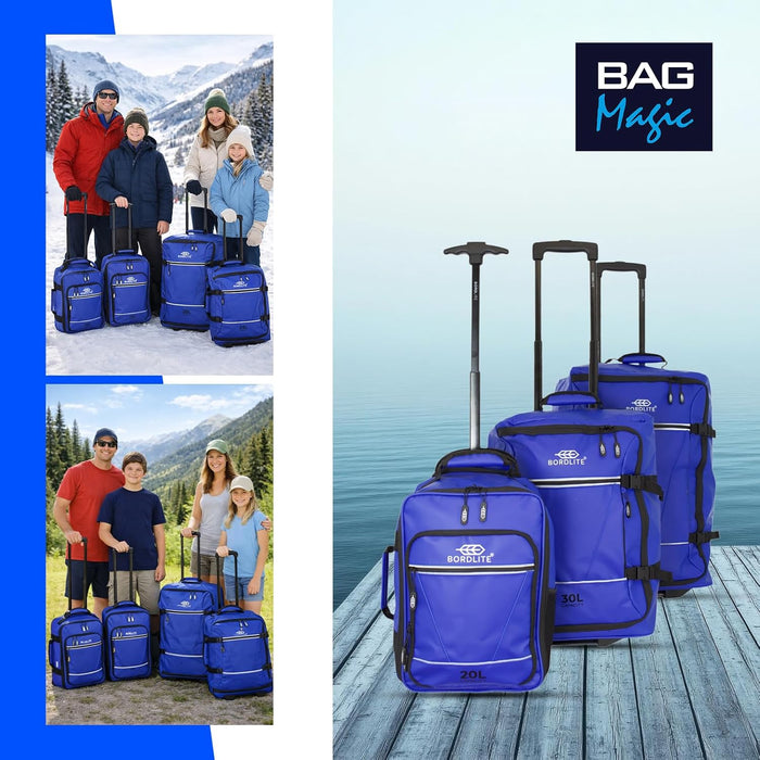 Bordlite® 3-Piece Wheeled Holdall Luggage Set – Underseat 16”, Cabin 20” & Check-in 24”
