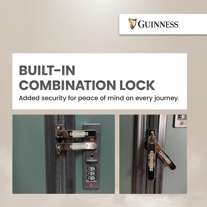 Guinness® ABS Suitcase – Lightweight Hard Shell Luggage with 360° Spinner Wheels