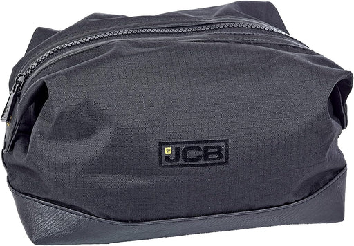 JCB - Polyester Wash Bag, Black - Made with 900D Polyester - Includes Zip Closure - Waterproof Inner Lining & Water Resistant Base - Travel Accessories - Official JCB Toiletry Bag