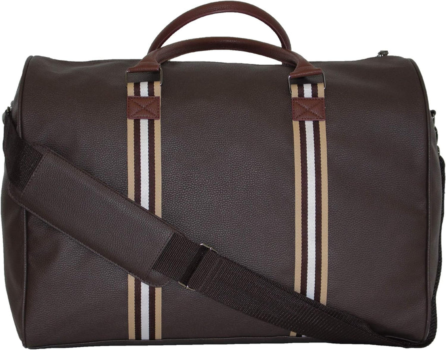 Borderline - Faux Leather Designer Style Holdall Weekend Bag-25L