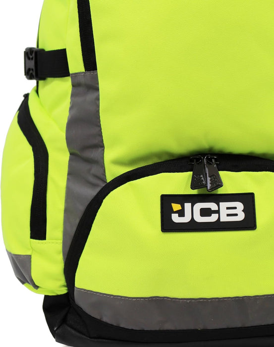 JCB - Hi Viz Backpack, High Visibility Safety Rucksack, Work Rucksack, Reflective Bag for Cycling Walks, Sports, Gym, School