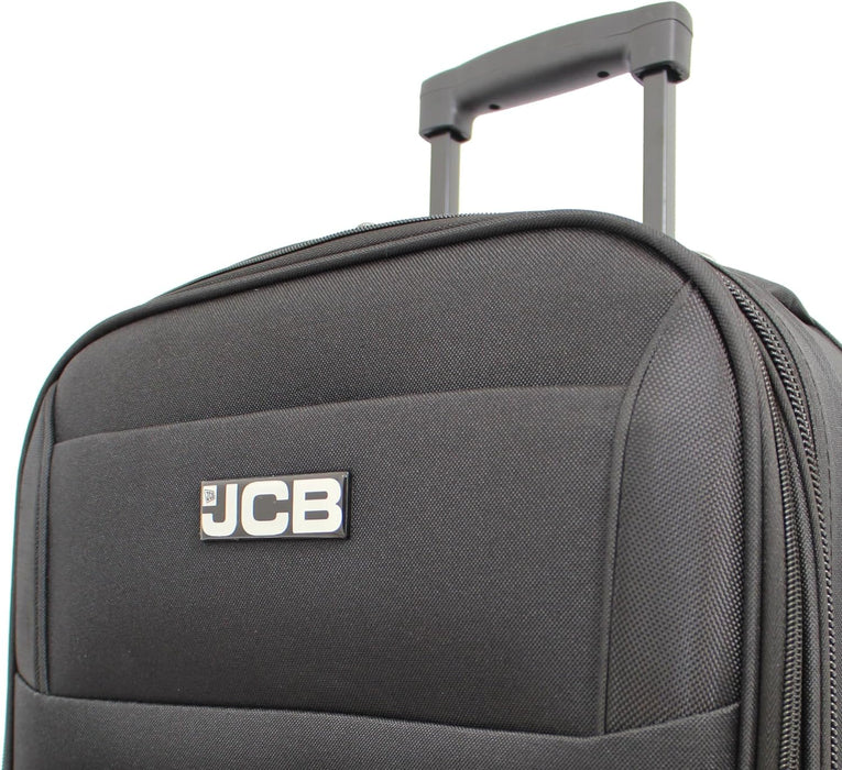 JCB Extra Large Lightweight Suitcase Luggage Cabin Trolley Bag Case Telescopic - Black