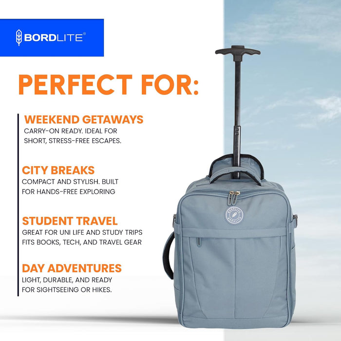 Bordlite 32L EasyJet Cabin Bag 45x36x20cm, Underseat Wheeled Travel Bag with Telescopic Handle