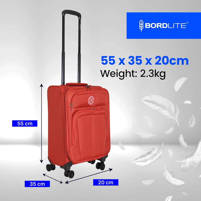 Bordlite Lightweight Expandable Suitcase - Soft Shell Travel Case with 360° Spinner Wheels