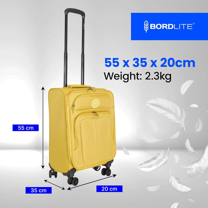 Bordlite Lightweight Expandable Suitcase - Soft Shell Travel Case with 360° Spinner Wheels